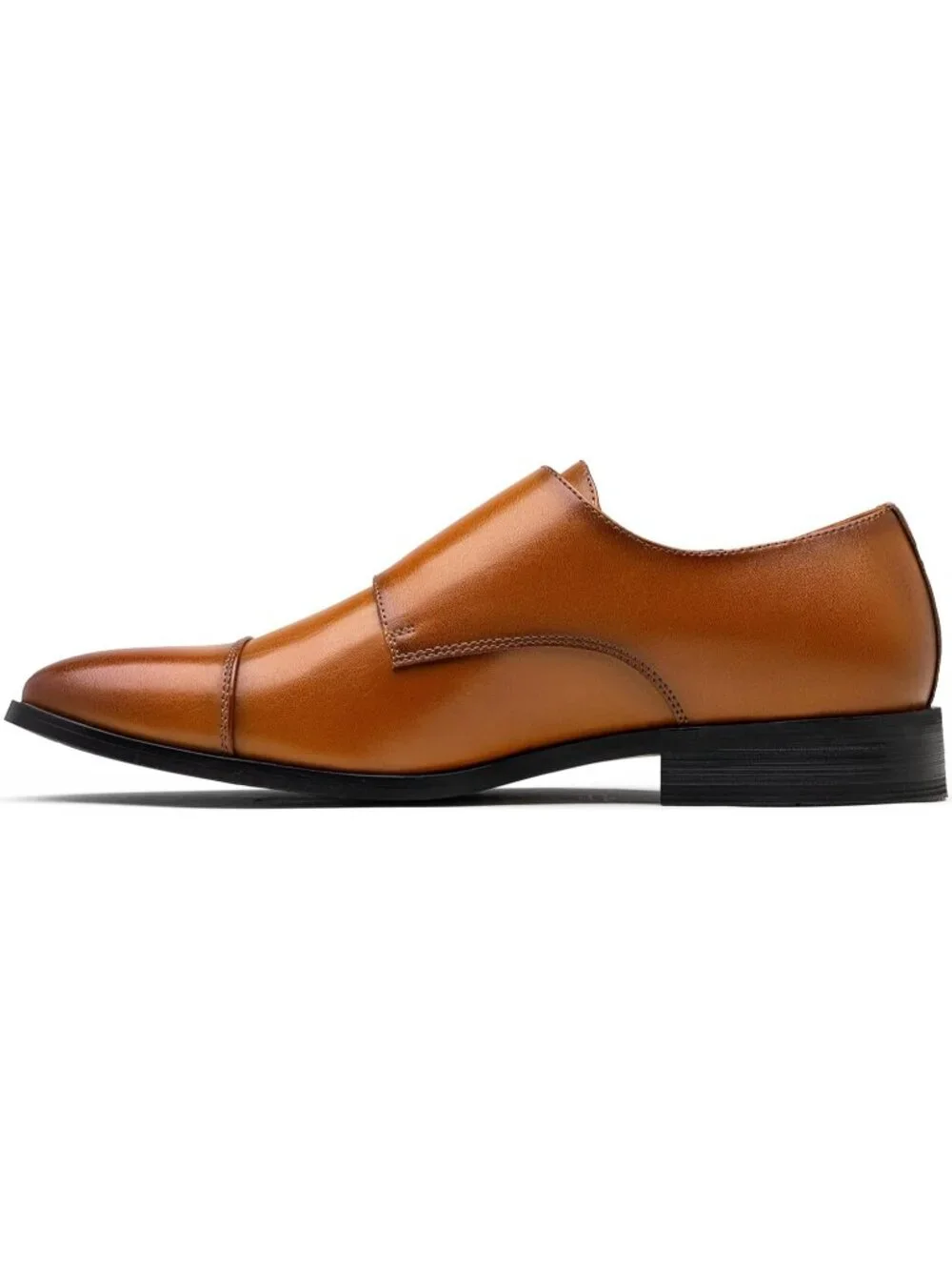 Men's Brown 1 Imported 100% Synthetic Dress Shoes for Monk Strap Loafers